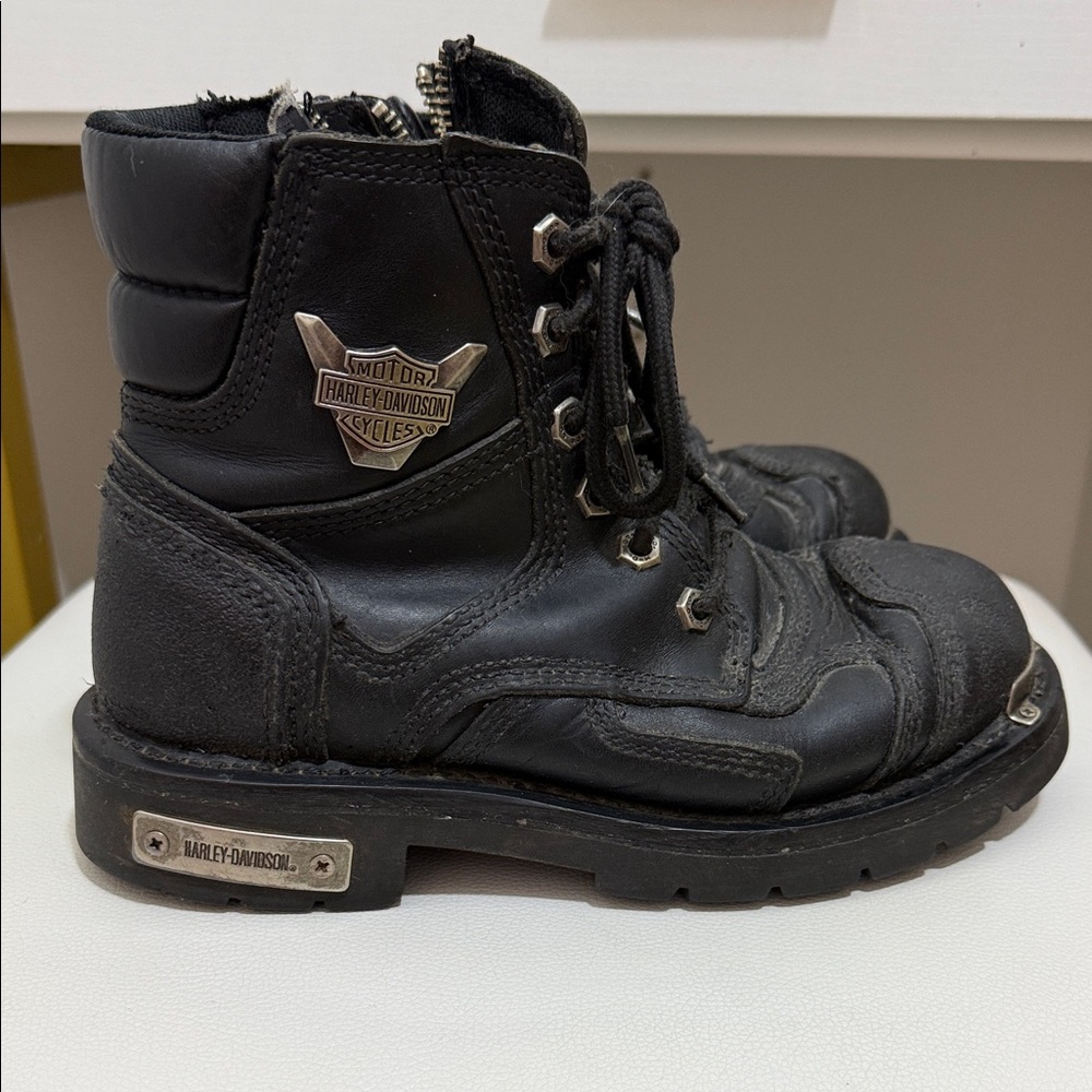 Harley-Davidson Black Leather Motorcycle Boots